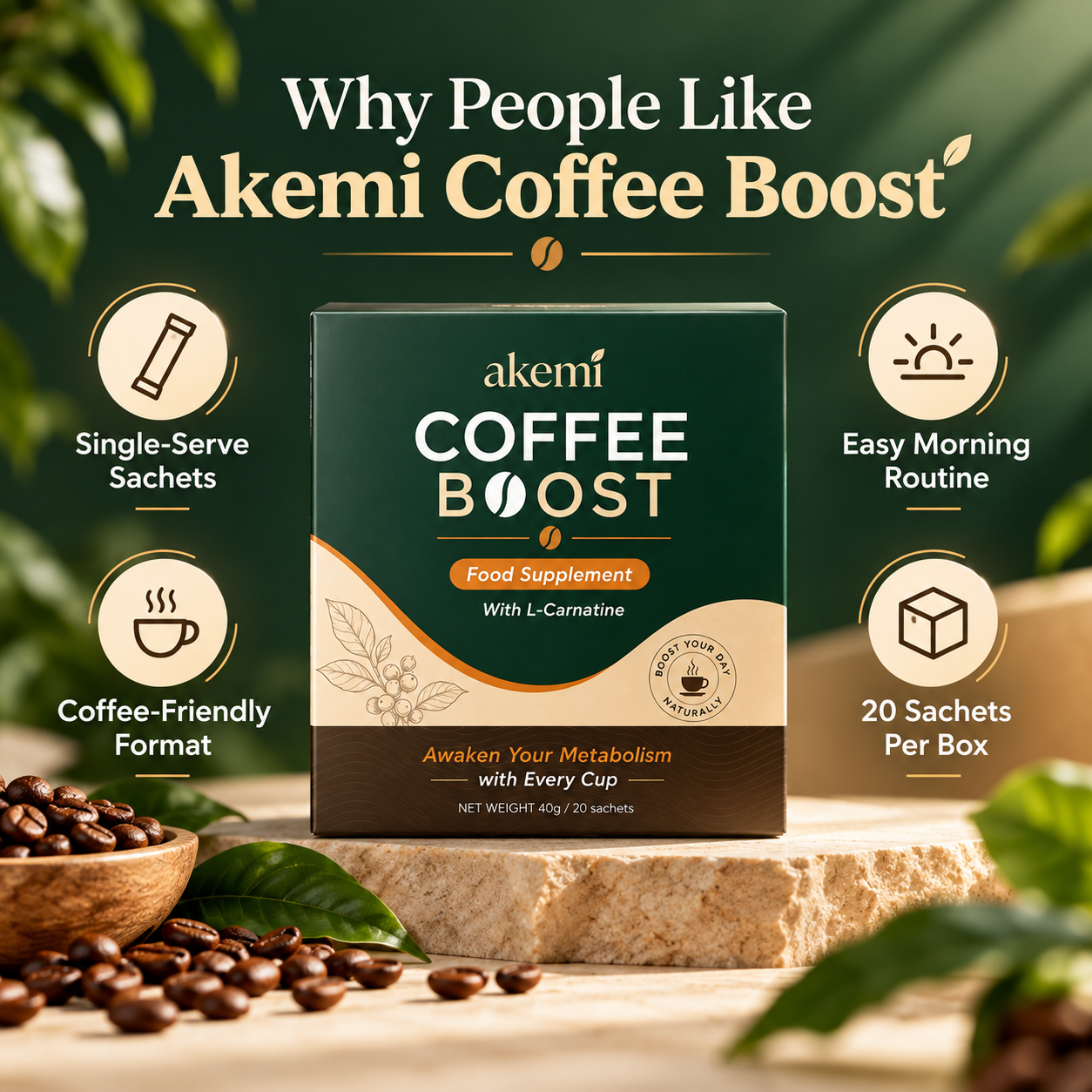 Akemi Coffee Boost advantages square image